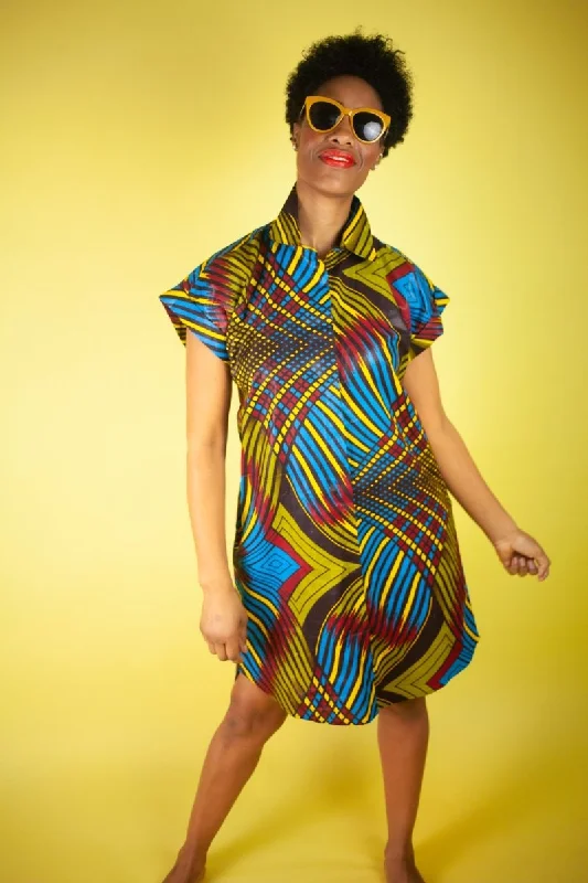 African Print Dress In Wow Print