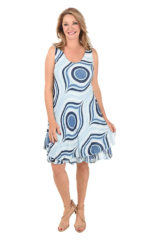 Concentric Circles Double Layer Tank Dress