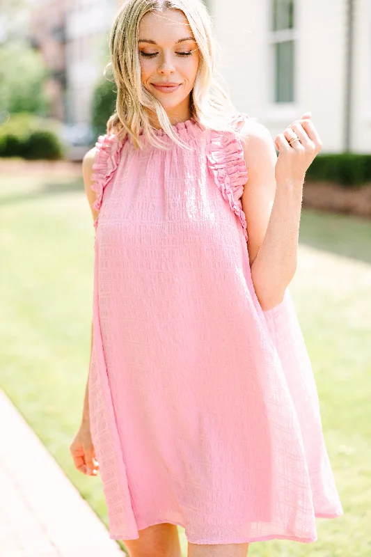 Falling For You Mauve Pink Ruffled Dress