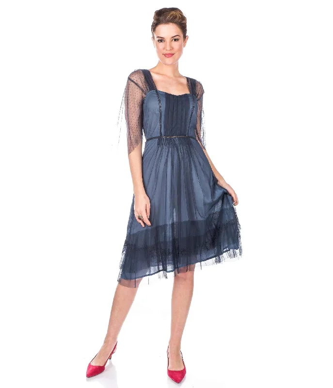 Nataya 1920s Indigo Vintage Style Flapper Dress