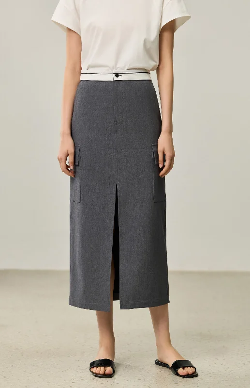 LILY Grey Utility Skirt