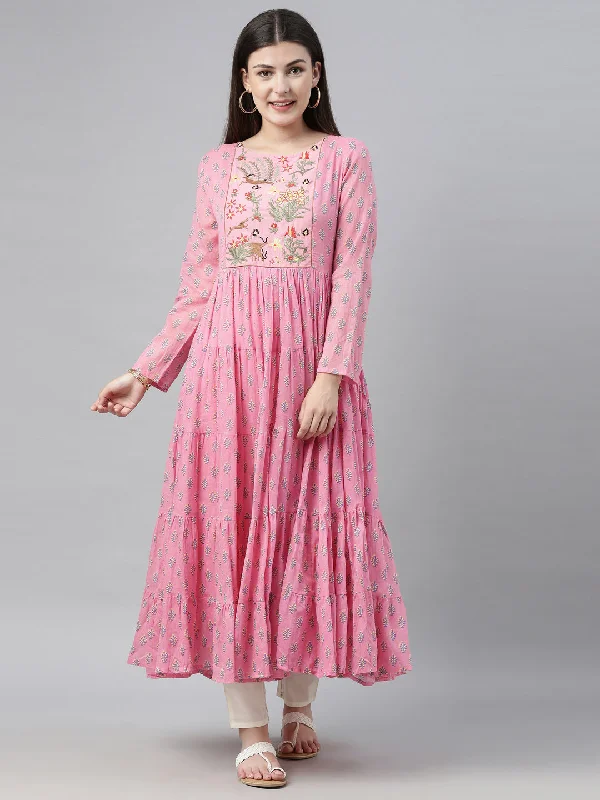 Neeru's Pink Colour Cotton Fabric Tunic "48"