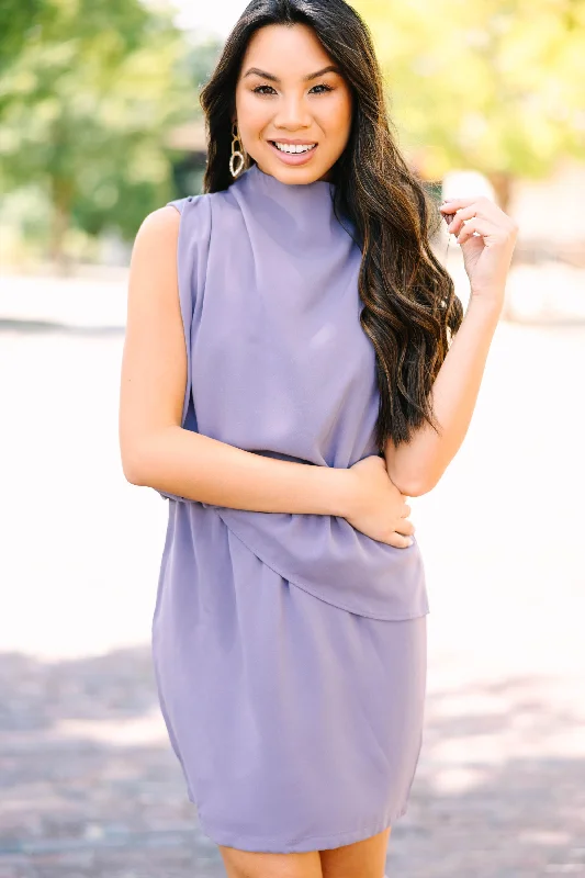 Offer The World Dusty Lavender Purple Draped Dress