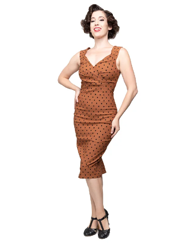 Polka Dot Diva Dress in Rust