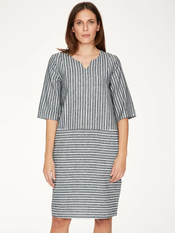 Rosabel Stripe Dress - Dark Navy