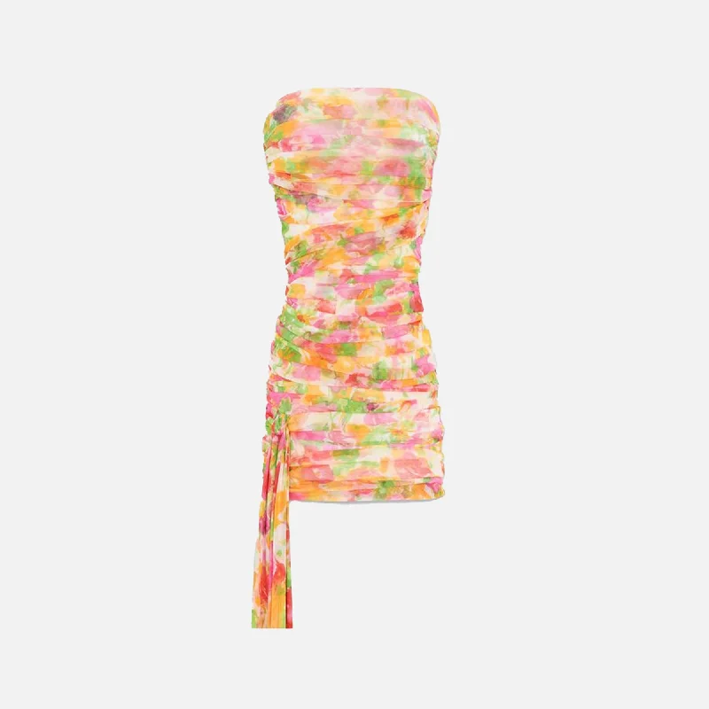 Saint Laurent Tulle Fleurs Dress - Rose Vert