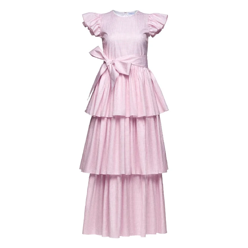 Stacy Dress in Pink Tattersal