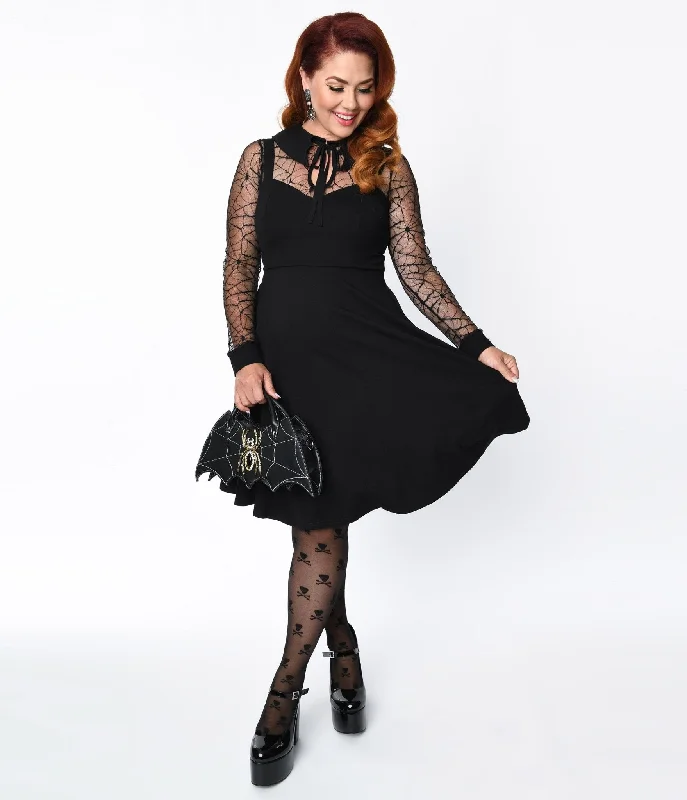 Voodoo Vixen Black Spider Web Swing Dress