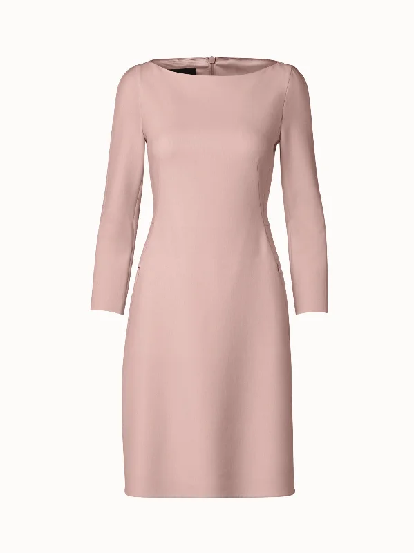 Wool Stretch Double-Face A-Line Dress