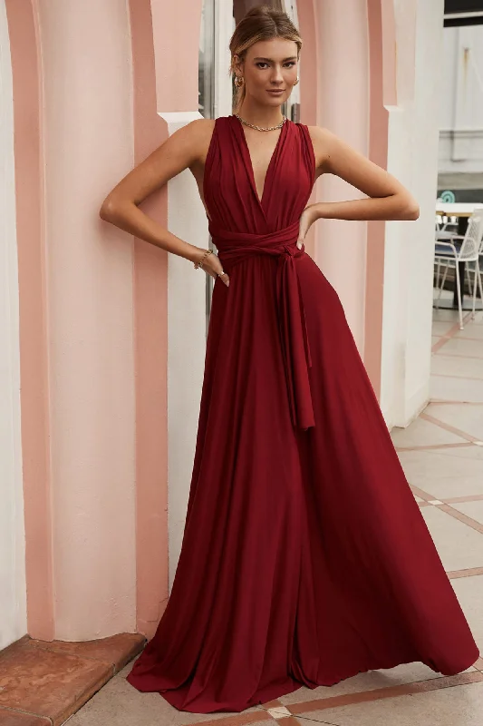 Ariana Multiway Maxi Dress Maroon