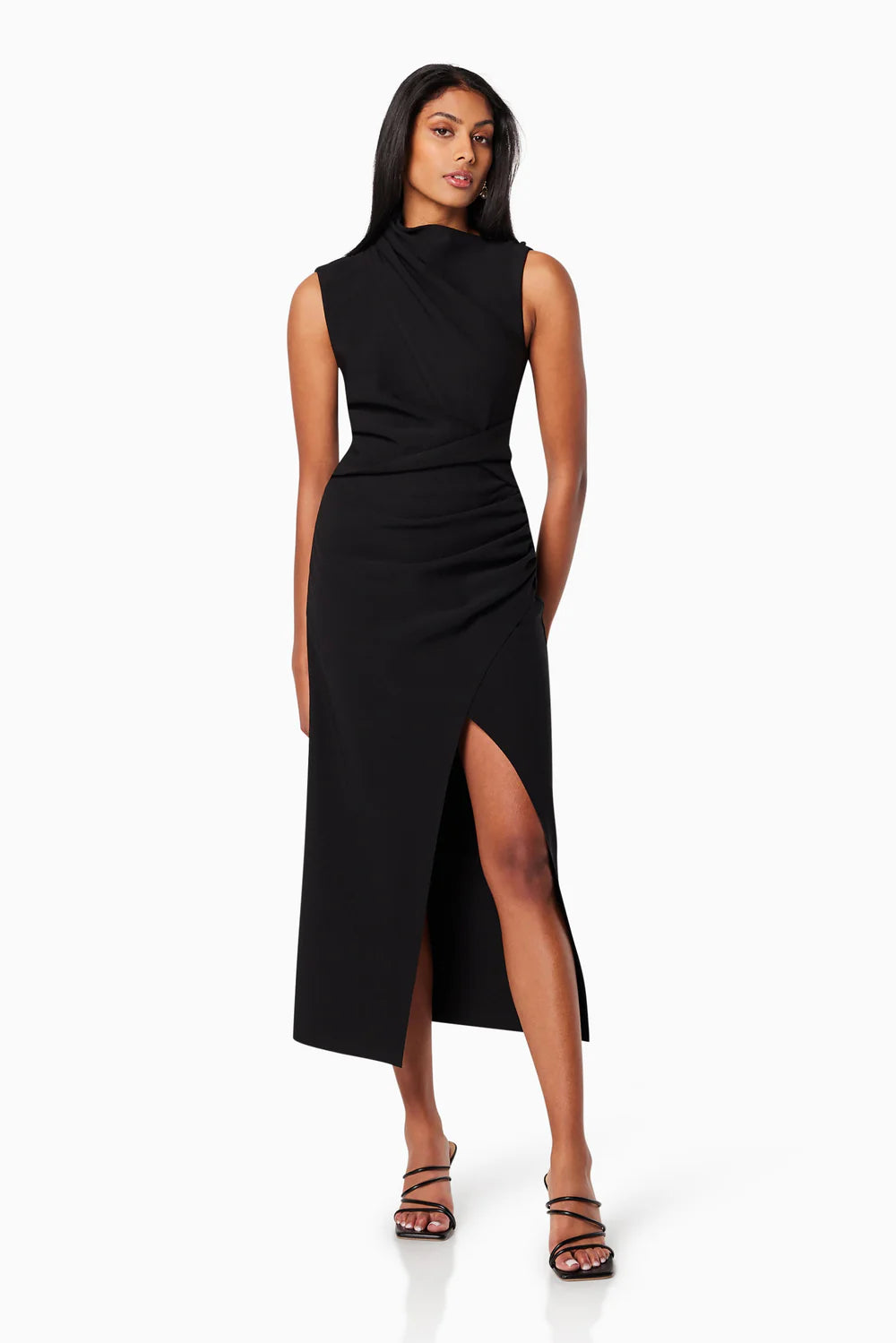 Genoa Fitted Midi Dress - Black