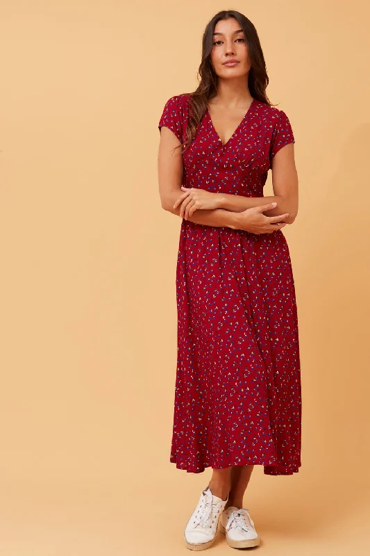 JORDAN DITSY FLORAL MIDI DRESS