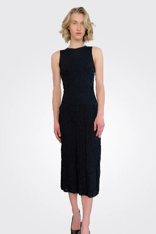 Knit Midi Dress - Black