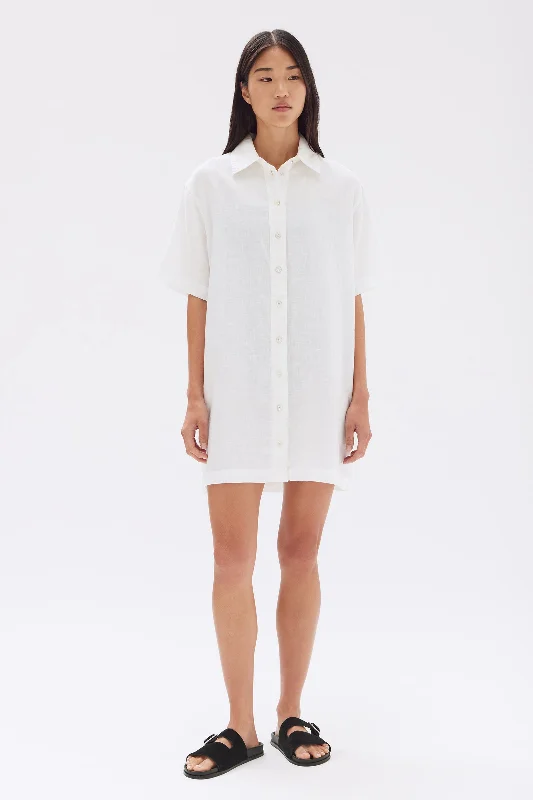 Louise Linen Mini Shirt Dress