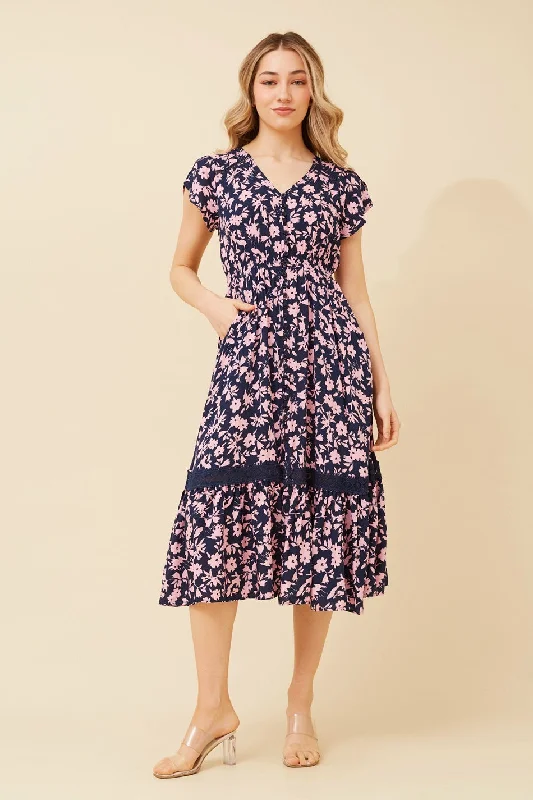 MOROCCO FLORAL MIDI DRESS