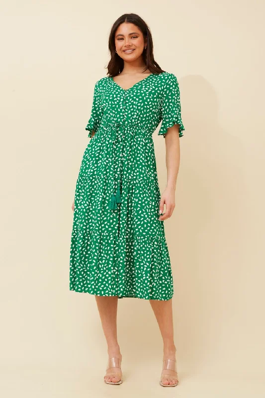 PEGGIE POLKA DOT MIDI DRESS