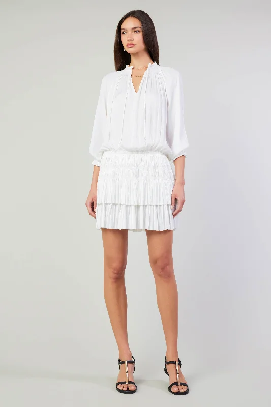 Aurelie Pleated Mini Dress