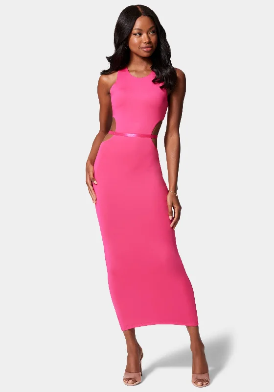 Slinky Side Cutout Midi Dress