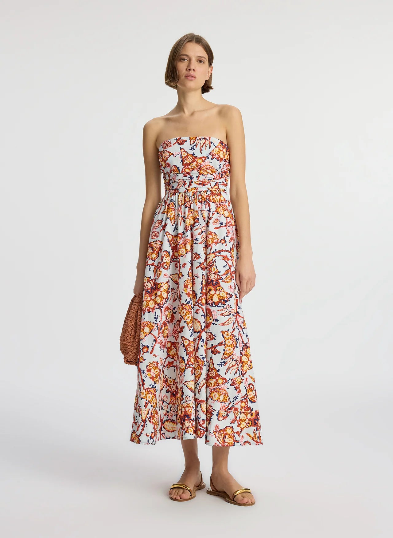 Tate Strapless Midi Dress - Acqua Multi