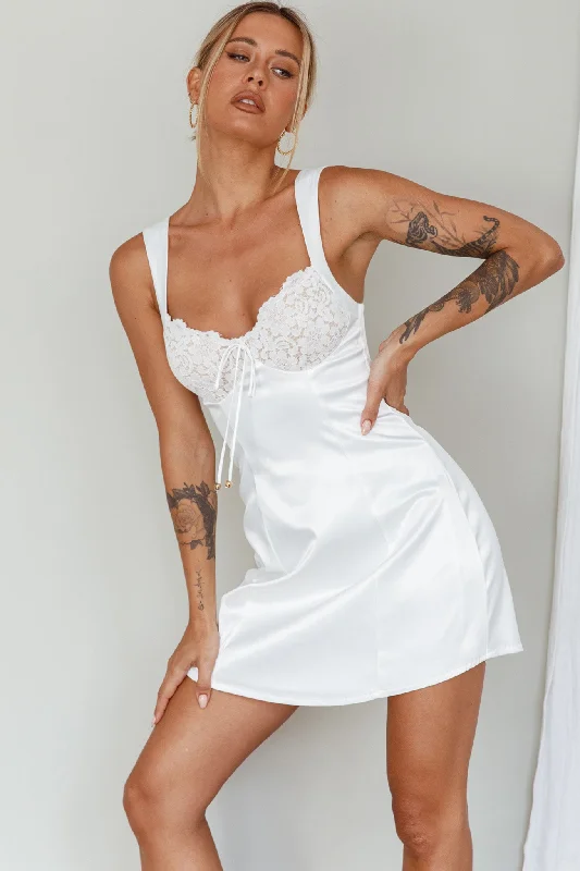 Ti Amo Lace Bust Mini Dress White