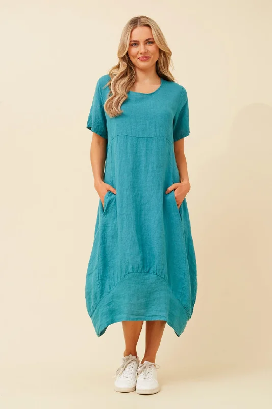 VAL LINEN MIDI DRESS